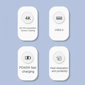 Kényelmes, 4K, HDMI-kompatibilis Szakmai Laptop Dokkoló Állomás USB3.0 Hub többfunkciós Dokkolóegység Számítógép Tartozékok