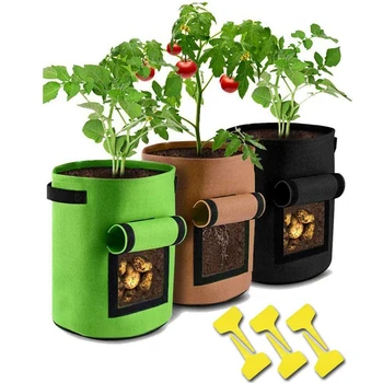 Burgonya Ültetés Táska, 3 Ültetés Táskák, 6 Növény Címkék, 7 Liter Zöldség Ültetés Táska Alkalmas Burgonya, Paradicsom
