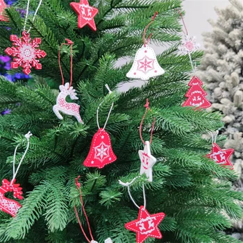 Új Karácsonyi Fa Fából Készült Medálok Lakberendezés 2023 Boldog Új Évet Ajándékok Navidad Karácsonyi Jávorszarvas Bell Hópehely Csillagok, Fa Dísztárgyak