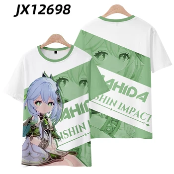 Új Genshin hatása Nahida póló Nyári Fiú, lányok, gyerekek T-shirt Magas Minőségű Gyermek Rövid Ujjú