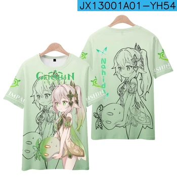 Új Genshin hatása Nahida póló Nyári Fiú, lányok, gyerekek T-shirt Magas Minőségű Gyermek Rövid Ujjú