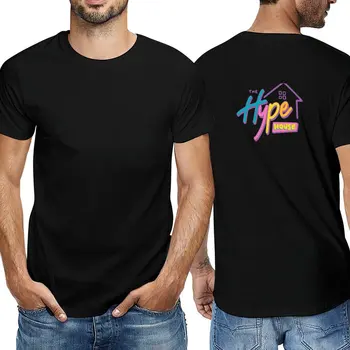 Új Hype Ház T-Shirt fekete póló túlméretezett póló férfi ruházat nagy, magas, t-ing