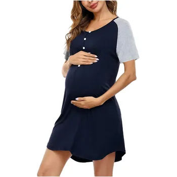 A nők Szülési Rövid Ujjú Magasság Derék Ruha Terhes Napi Rajta Baba Zuhany Ruhák Terhesség Felső vestidos de maternidad