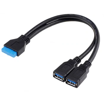 Alaplap USB 3.0 20pin Dugó-Dual USB 3.0 Női Kábel PC Számítógép Esetében 2 Port USB 3.0, hogy alaplapja 20Pin Fejléc kialakítva, mozgás