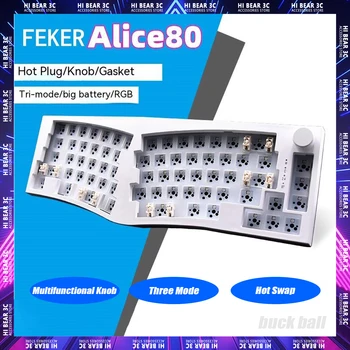 FEKER Alice80 Vezeték nélküli Mechanikus Billentyűzet Készletek Többfunkciós Gomb Három Mód Hot Swap Gaming Billentyűzet RGB-Pc Gamer Laptop