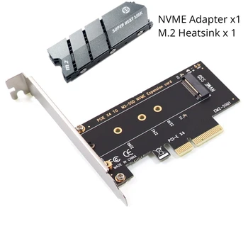 M. 2 NVME, Hogy PCIe 4.0 3.0 SSD Adapter, 64Gbps PCIe 4.0 X4 X8, X16 Bővítő Kártya Asztali PC Alumínium Hűtőborda