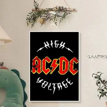 AC_DC Zenekar Vászon Művészet PLAKÁT Retro nátronpapír Vintage Szoba Haza, Bár, Kávézó Berendezés Esztétikai Művészeti Falon Festmény