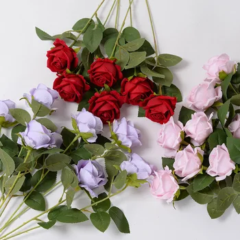 5db Selyem Rózsa Virágos Ág Mesterséges Rózsa Boquet Esküvői Haza Asztal Dekoráció Karácsonyi Valentin Napi Ajándék