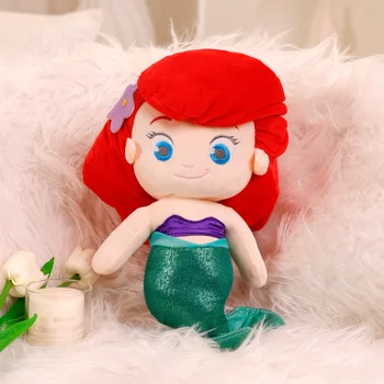 30 cm-es Disney Hercegnő Ariel Hableány Plüss Játékok Rajzfilm Anna Elsa Plüss Baba Puha Plüss Kawaii Q Verzió Párna Lány Xmas Ajándékok