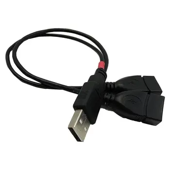 30cm Fekete Adapter Kettős Női Tápkábelt Egy-Férfi 2-Nő USB Hosszabbító Y Kábel adatkábelek Y Elosztó