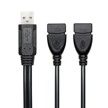 30cm Fekete Adapter Kettős Női Tápkábelt Egy-Férfi 2-Nő USB Hosszabbító Y Kábel adatkábelek Y Elosztó