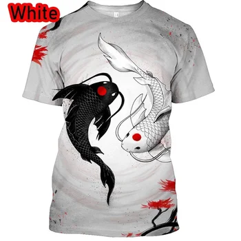 2023 Nyári 3D Nyomtatott Póló Férfi 3D Hal Póló Ponty Halászati Tshirt Személyiség Király Kerek Nyakú, Rövid ujjú T-shirt